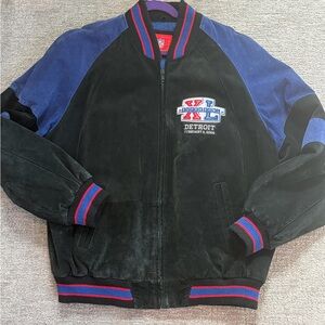 Official Super Bowl XL Steelers/Seahawks Suede Varsity Jacket Sz L